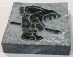 David Bernett Marble Inuit Ice Fisherman Sculpture