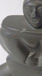 Inuit Serpentine Stone Carving Sitting Figurine