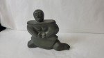 Inuit Serpentine Stone Carving Sitting Figurine