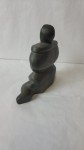 Inuit Serpentine Stone Carving Sitting Figurine