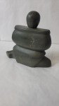 Inuit Serpentine Stone Carving Sitting Figurine