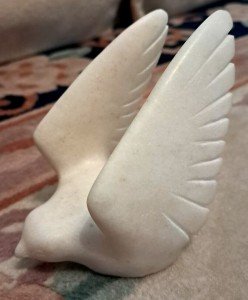 Inuit Hawk in Flight Stone Carving by T.S