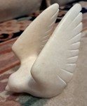 Inuit Hawk in Flight Stone Carving by T.S