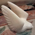 Inuit Hawk in Flight Stone Carving by T.S