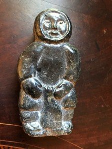 Hand Carved Inuit Marble Sculpture Statue 1980