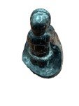 Inuit Soapstone Carving: Man Feeding Seal Fish