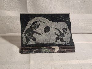 Inuit Carved Dancers Marble Granite Sculpture