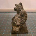 Wolf and Bear Inuit Soapstone Carving