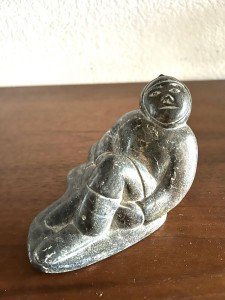 Luccasie Amm Inuit Figure Soapstone Sculpture