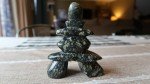 Signed Inuit Soapstone Stacked Stone Carving 5