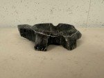 Inuit Soapstone Turtle Carving Ashtray - Signed