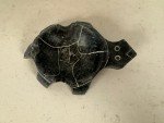 Inuit Soapstone Turtle Carving Ashtray - Signed