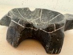 Inuit Soapstone Turtle Carving Ashtray - Signed