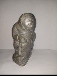 Signed Inuit Stone Carving: Hugging Seal Art