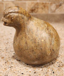 Signed Inuit Carved Stone Bird Sculpture
