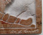 Inuit Artist-Signed Rose Marble Carving Plaque