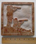 Inuit Artist-Signed Rose Marble Carving Plaque
