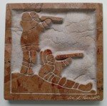Inuit Artist-Signed Rose Marble Carving Plaque