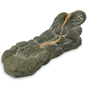 Inuit Soapstone Aardvark Carving Sculpture 6" x 3