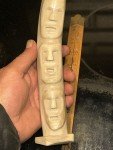 1981 Signed Inuit Carved Totem with Faces