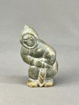 Inuit Soapstone Carving: Eskimo with Fish