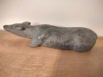 Hand-Carved Inuit Art Reclined Caribou Calf