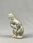 Inuit Soapstone Carving: Eskimo with Fish