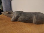 Hand-Carved Inuit Art Reclined Caribou Calf