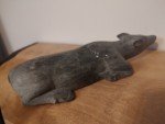Hand-Carved Inuit Art Reclined Caribou Calf
