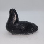 Vintage Inuit Soapstone Seal Carving with Stickers