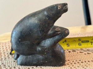 Hand Carved Vintage Inuit Beaver Sculpture