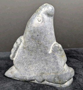 Abstract Soapstone Seal Carving - Signed Canada