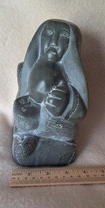 Inuit Stone Carving: 'Mother Breastfeeding' Artwork