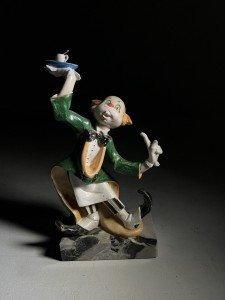 Inuit Art Clown Waiter Figurine with Marble Base