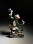 Inuit Art Clown Waiter Figurine with Marble Base