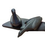 Vintage Inuit Soapstone Duck Carving Art