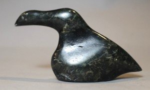 Vintage Inuit Soapstone Goose Carving - Signed