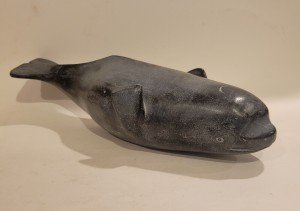 Peterosie Qarpik 13" Soapstone Whale Carving