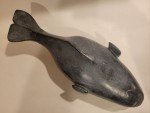 Peterosie Qarpik 13" Soapstone Whale Carving