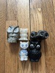 Wolf Soapstone Carving with Owl Design Collection