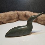 Vintage Inuit Crane Duck Soapstone Carving Figurine