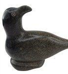 Green Hard Stone Inuit Bird Carving, Signed