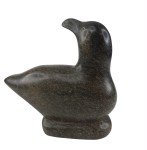 Green Hard Stone Inuit Bird Carving, Signed