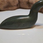Vintage Inuit Crane Duck Soapstone Carving Figurine