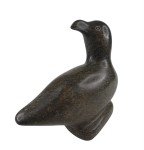 Green Hard Stone Inuit Bird Carving, Signed