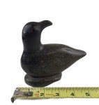 Green Hard Stone Inuit Bird Carving, Signed