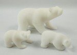 White Marble Polar Bear Inuit Sculpture