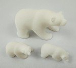White Marble Polar Bear Inuit Sculpture
