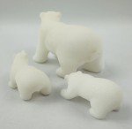 White Marble Polar Bear Inuit Sculpture