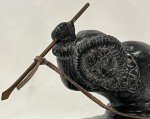 Al Wolf Inuit Soapstone Umiak Hunting Figurine